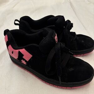 Pink and black DC shoes